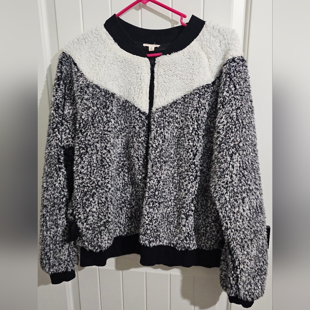 Hem & Thread Black and White Teddy Jacket